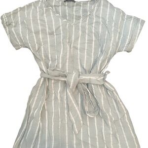 SHEIN Green and White Striped Dress